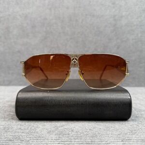 Mercedes Benz Vintage Aviator Y2K Sunglasses Gold Tortoise Brown Gradient Lens